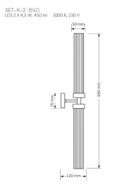 Настенный светильник KUTEK MOOD Seti SET-K-2(T)II 640