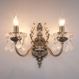 Бра Eurosvet 3281/2 античная бронза/прозрачный хрусталь Strotskis