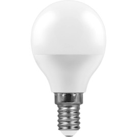 Лампа светодиодная Feron E14 7W 2700K Шар Матовая LB-95 25478