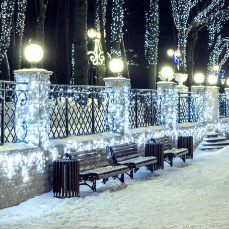 Уличная светодиодная гирлянда Ardecoled бахрома 230V белый ARD-Edge-Classic-2400X600-Clear-88Led-Flash White 026003