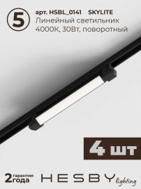 Встраиваемая однофазная трековая система Hesby Lighting Skylite №1 со светильниками HSBL_kompl_S001_VI4B4K