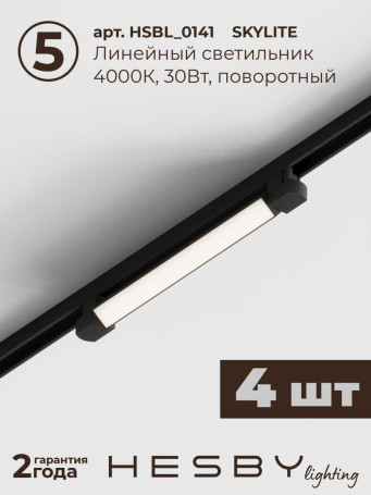Встраиваемая однофазная трековая система Hesby Lighting Skylite №1 со светильниками HSBL_kompl_S001_VI4B4K