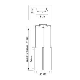 Комплект с подвесной люстрой Lightstar Tubo (574713+747433 (3шт) L3T747433