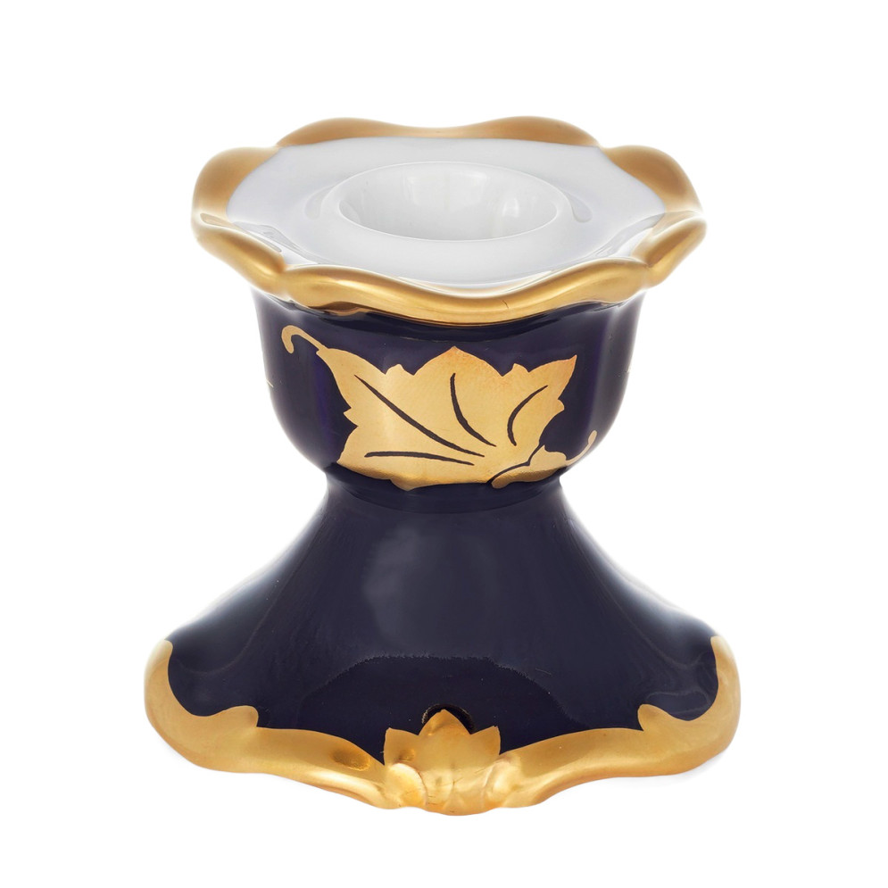 Подсвечник 6см.&quot;Кленовый лист синий&quot;