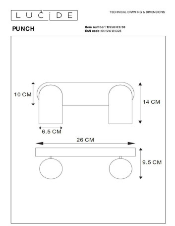 Спот Lucide Punch 13958/02/30