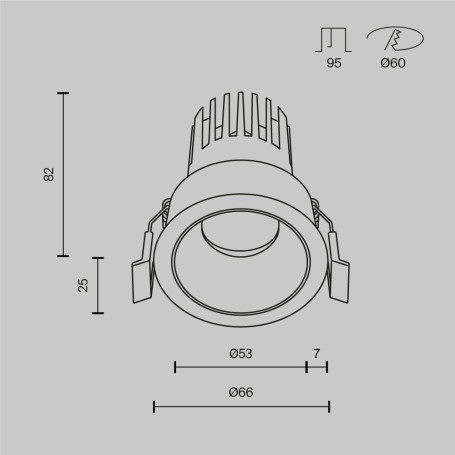Встраиваемый светильник Maytoni Technical Downlight Dip DL115-10W-3K-B