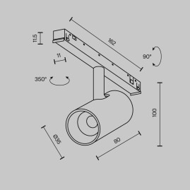 Трековый светильник Maytoni Technical EXILITY X Focus Led TR243-5W3K-B