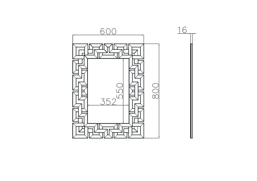 Зеркало прямоугольное &quot;Меандры&quot;