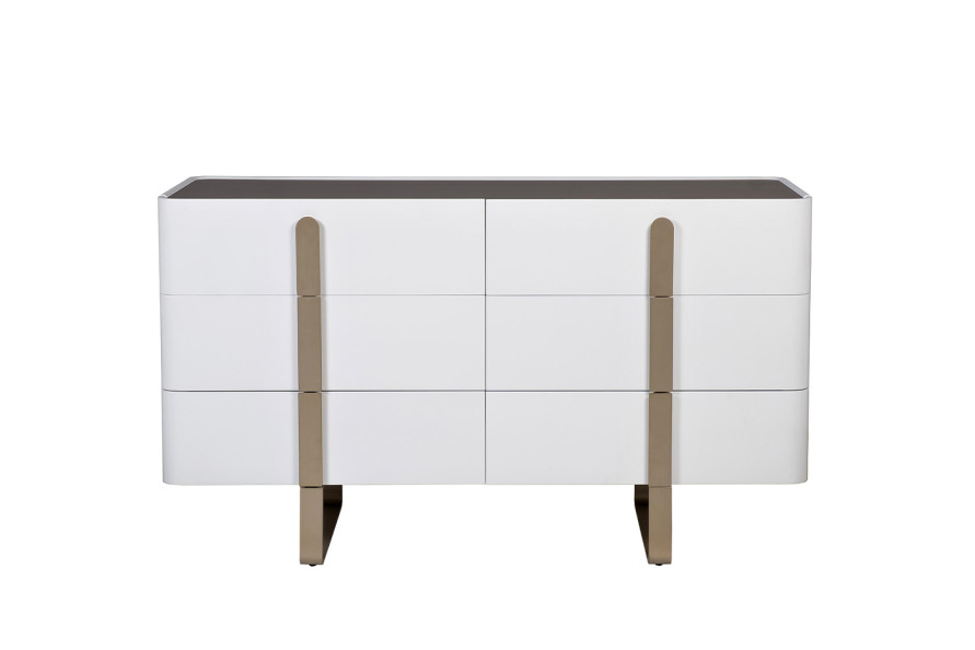 Комод светлый с металлическим каркасом