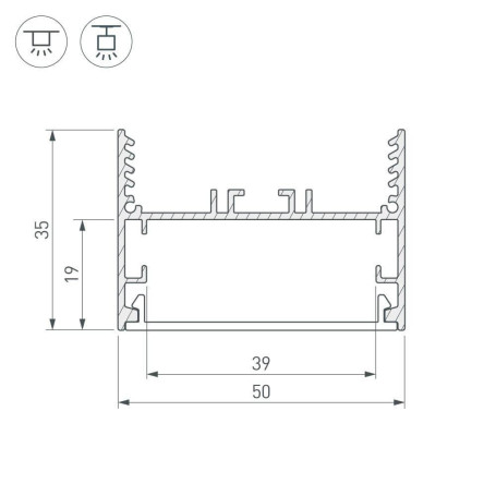 Профиль Arlight SL-Line-5035-2000 Anod 029040