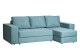 Диван Bergamo трехместный с канапе правый раскладной бирюзовый