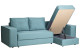 Диван Bergamo трехместный с канапе правый раскладной бирюзовый