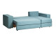 Диван Bergamo трехместный с канапе правый раскладной бирюзовый