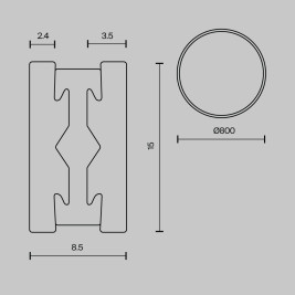 Шинопровод Maytoni Technical Flarity Busbar TRX154-R-D800-BS
