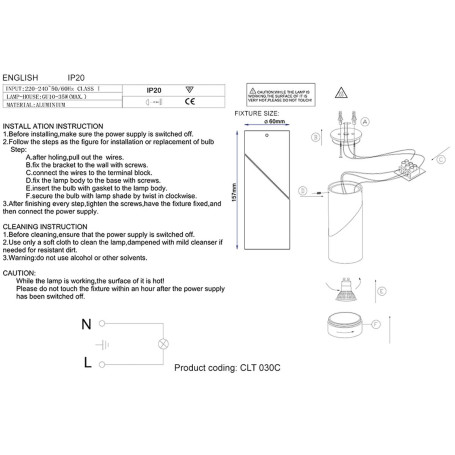 Спот Crystal Lux CLT 030C BR