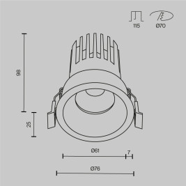 Встраиваемый светильник Maytoni Technical Downlight Dip DL117-15W-3K-W