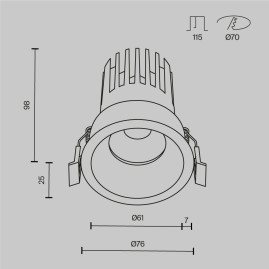 Встраиваемый светильник Maytoni Technical Downlight Dip DL117-15W-3K-W