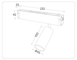 Трековый светодиодный светильник Ambrella Light Track System Magnetic 220V GL1213