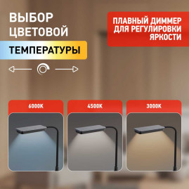 Настольная лампа ЭРА NLED-499-10W-BK Б0052777