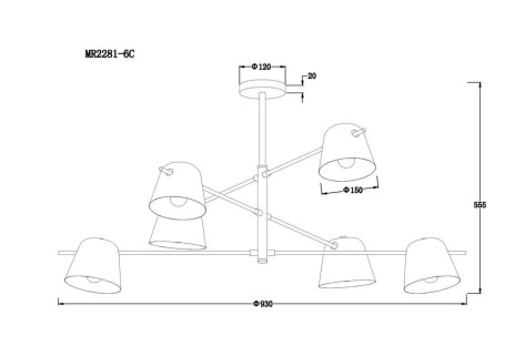 Подвесная люстра MyFar Clementine MR2281-6C