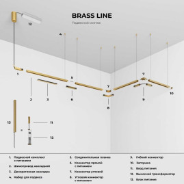 Трековый светильник Elektrostandard Brass Line a071847