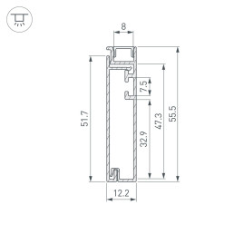 Профиль Arlight Plintus-H55-2000 Anod 046389