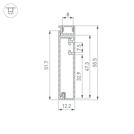 Профиль Arlight Plintus-H55-2000 Anod 046389