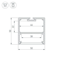 Профиль Arlight SL-Line-5050-3000 Anod 036202