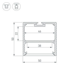 Профиль Arlight SL-Line-5050-3000 Anod 036202