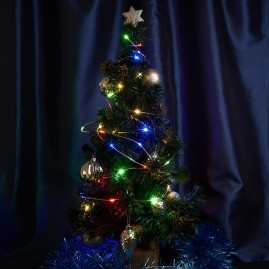 Светодиодная гирлянда Feron CL577 линейная Роса (на плоском проводе) 220V мультиколор c питанием от сети 48618