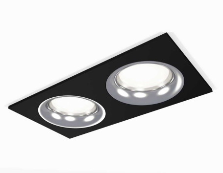 Комплект встраиваемого светильника Ambrella light Techno Spot XC7636003 SBK/PCL черный песок/серебро полированное (C7636, N7012)
