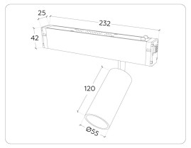 Трековый светодиодный светильник Ambrella Light Track System Magnetic 220V GL1221