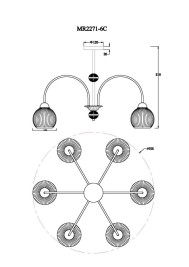 Подвесная люстра MyFar Flora MR2271-6C