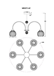 Подвесная люстра MyFar Flora MR2271-6C
