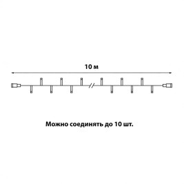 Светодиодная гирлянда Uniel без вилки белый ULD-F90PRO S10M-100/SWK WH UL-00013207