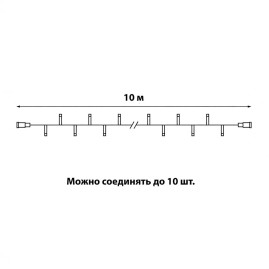 Светодиодная гирлянда Uniel без вилки белый ULD-F90PRO S10M-100/SWK WH UL-00013207