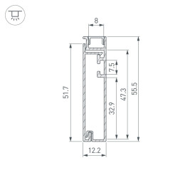 Профиль Arlight PLINTUS-H55-2000 BLACK 045442