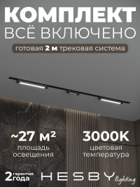 Встраиваемая однофазная трековая система Hesby Lighting Skylite №10 со светильниками HSBL_kompl_S010_VI2B3K