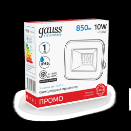 Прожектор светодиодный Gauss 10W 613100310