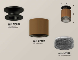 Комплект накладного светильника Ambrella light Techno Spot XS7404102 SCF/BK кофе песок/тонированный (N7926, C7404, N7192)