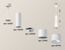 Комплект подвесного светильника Ambrella light Techno Spot XP7401020 SWH/FR белый песок/белый матовый (A2301, C6342, A2030, C7401, N7170)