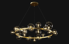 Подвесная люстра Crystal Lux Agata SP24 V2 Gold/Transparente