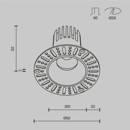 Встраиваемый светильник Maytoni Technical Downlight Dip DL119-10W-3K-TRS-W