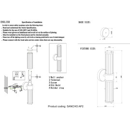 Бра Crystal Lux Sancho AP2 Brass