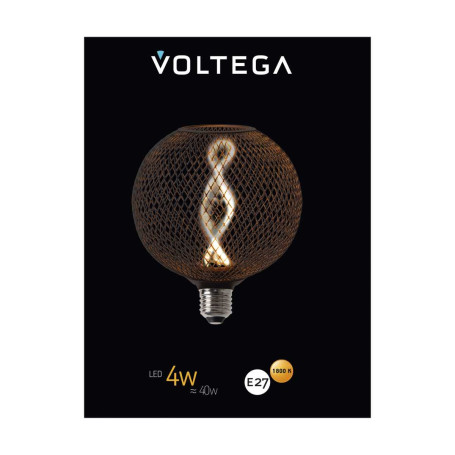 Лампа светодиодная филаментная Voltega 271 E27 4W 1800K черная 8596