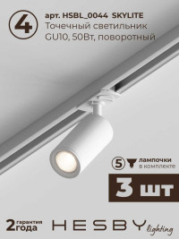 Накладная однофазная трековая система Hesby Lighting Skylite №3 со светильниками HSBL_kompl_S003_NI1W4K