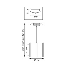 Комплект с подвесной люстрой Lightstar Tubo (574717+747237 (3шт) L3T747237