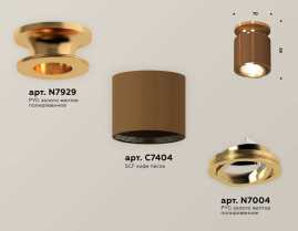 Комплект накладного светильника Ambrella light Techno Spot XS7404120 SCF/PYG кофе песок/золото желтое полированное (N7929, C7404, N7004)