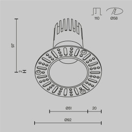 Встраиваемый светильник Maytoni Technical Downlight Dip DL120-10W-3K-TRS-B