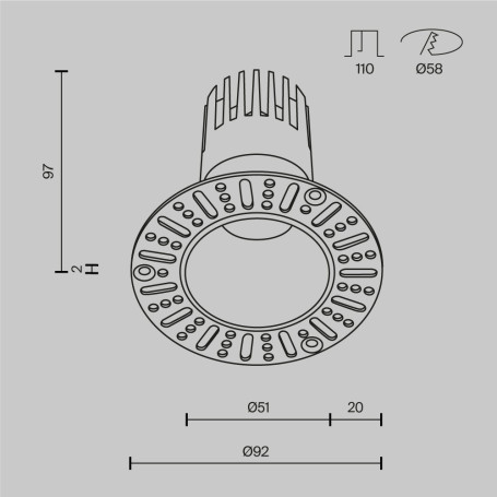 Встраиваемый светильник Maytoni Technical Downlight Dip DL120-10W-3K-TRS-B